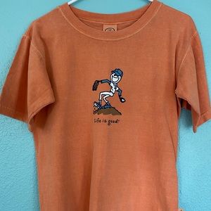 Life Is Good Youth Large Orange T-Shirt (size 14-16)